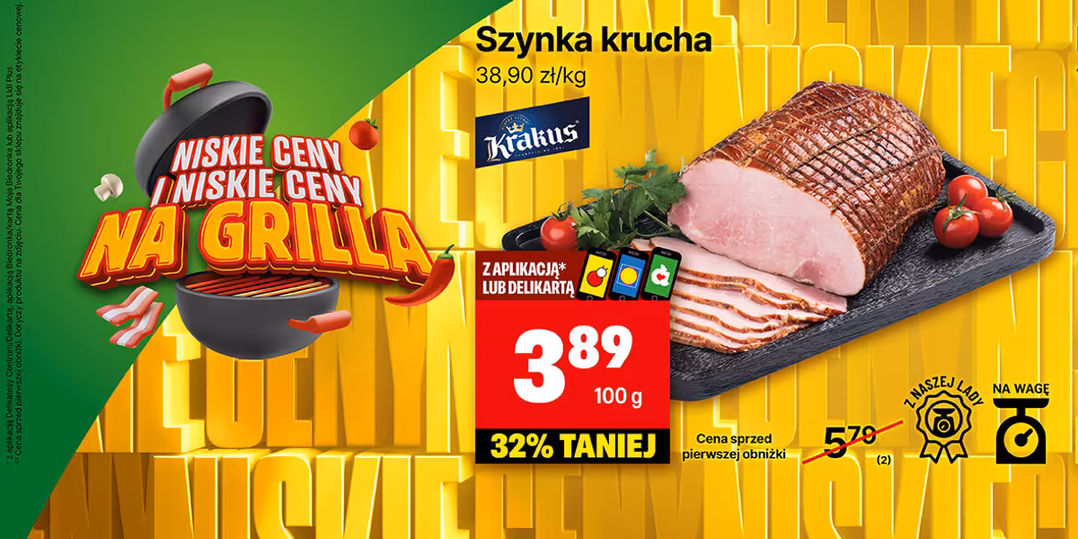 Delikatesy Centrum: -32% na szynkę kruchą Krakus