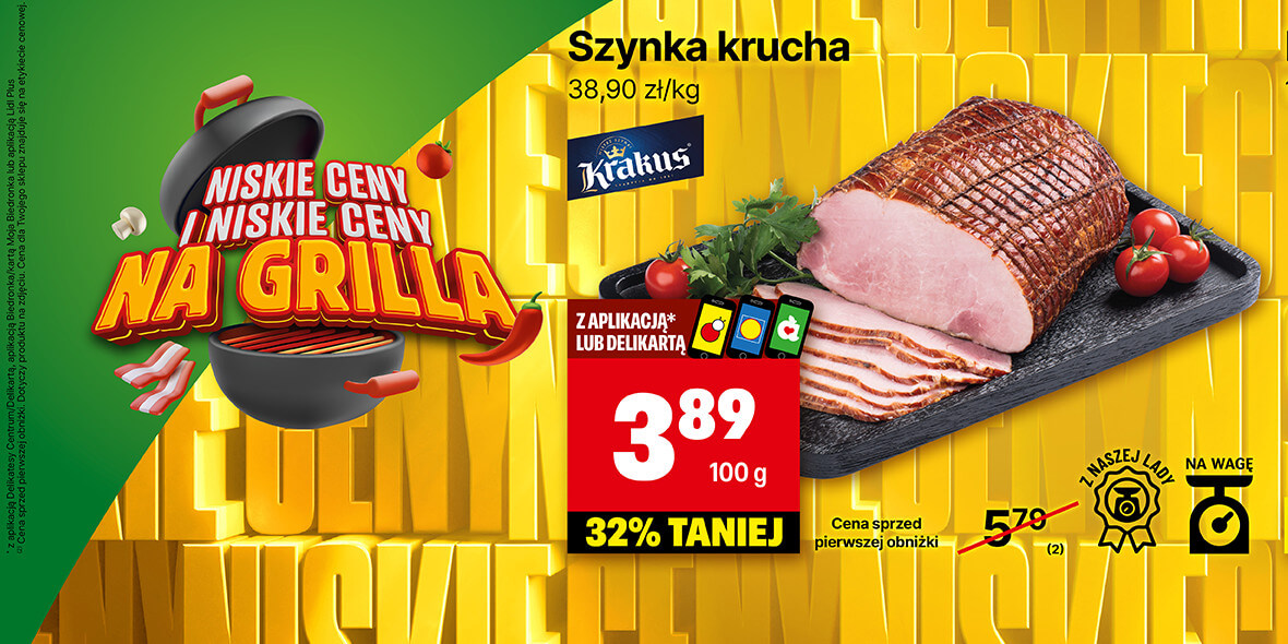 Delikatesy Centrum: -32% na szynkę kruchą Krakus 03.06.2025