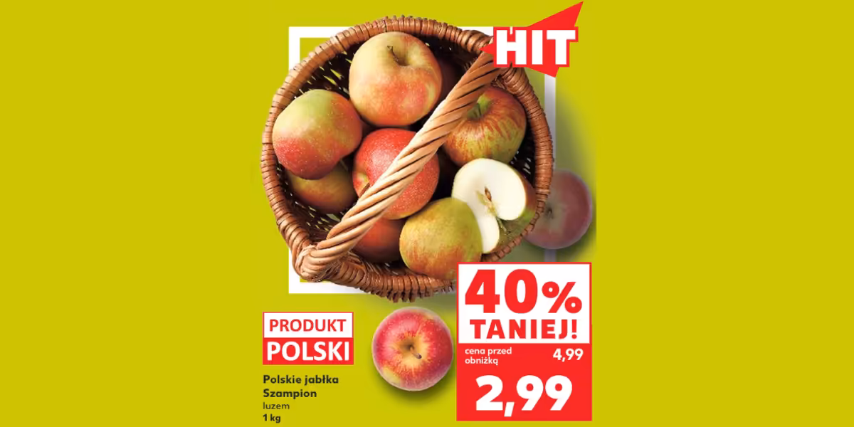 Kaufland: -40% na polskie jabłka Szampion