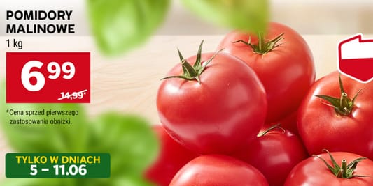 Stokrotka Supermarket: 6,99 zł/kg za pomidory malinowe 05.06.2025