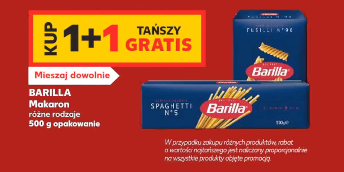 Kaufland: 1+1 GRATIS na makarony BARILLA