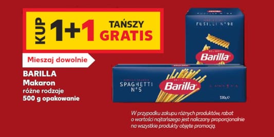 Kaufland: 1+1 GRATIS na makarony BARILLA 20.08.2026