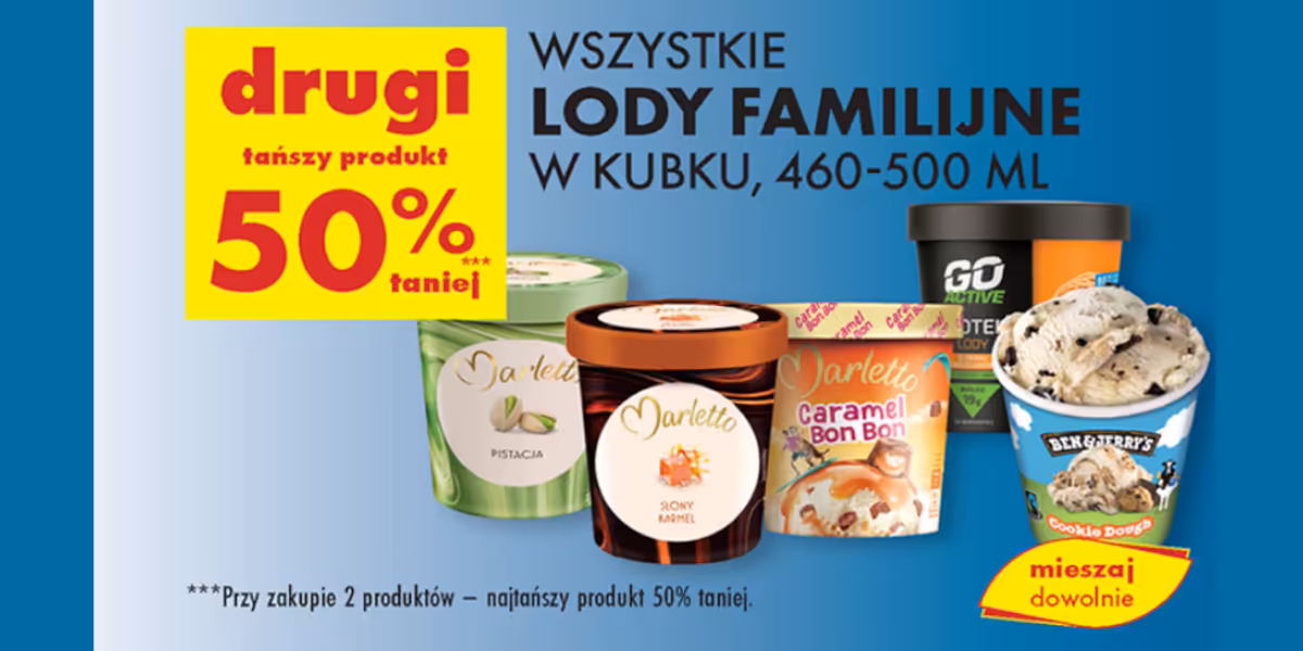 Biedronka: -50% na wszystkie lody familijne w kubku