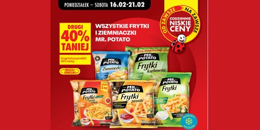 Biedronka: -40% na wszystkie frytki i ziemniaczki Mr. Potato 16.02.2026