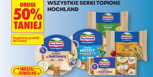 Biedronka: -50% na wszystkie serki topione Hochland 03.12.2025