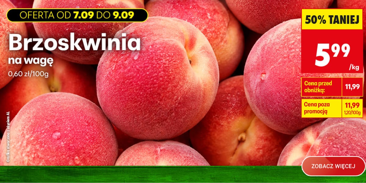 Biedronka: -50% na brzoskwinie