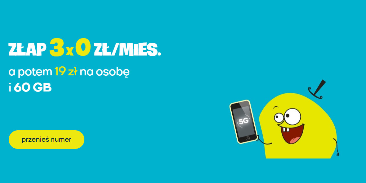 nju: 0 zł za 3 miesiące abonamentu + 60 GB