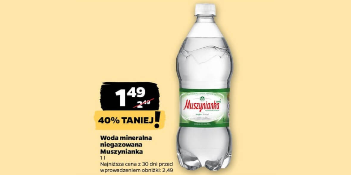 Netto: -40% na wodę mineralną Muszynianka 03.06.2025