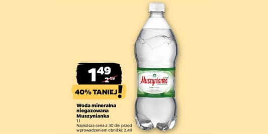 Netto: -40% na wodę mineralną Muszynianka 03.06.2025