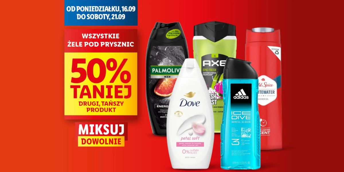 Lidl: -50% na żele pod prysznic