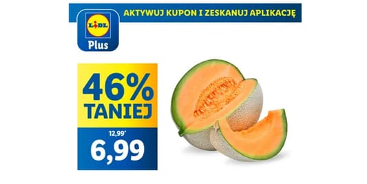 Lidl: KUPON -46% na melon Cantaloupe 09.06.2025