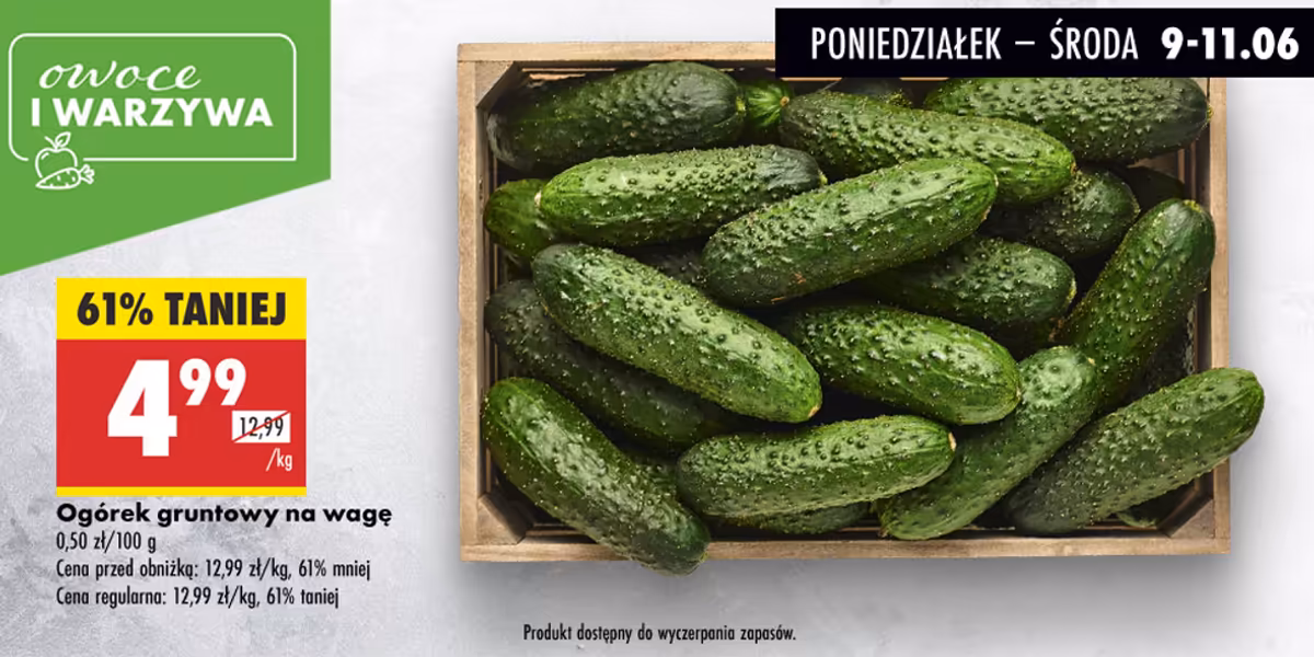 Biedronka: -61% na ogórki gruntowe