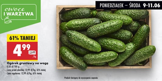 Biedronka: -61% na ogórki gruntowe 09.06.2025