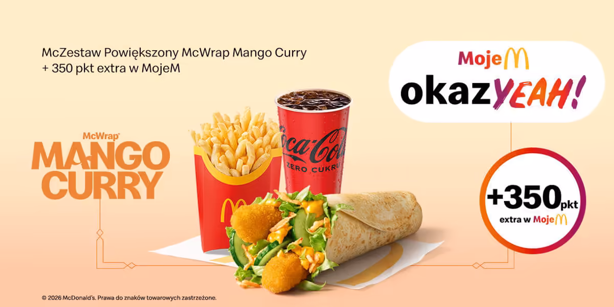 McDonald's: McZestaw Powiększony McWrap Mango Curry+350 pkt ekstra