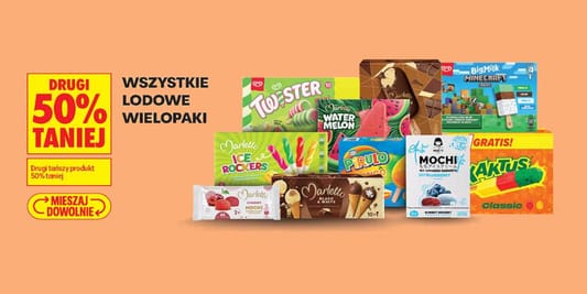 Biedronka: -50% na wszystkie lodowe wielopaki 25.08.2026