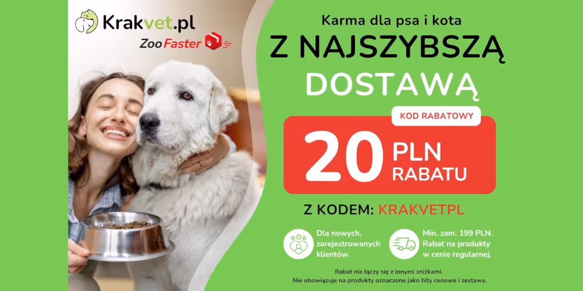 Krakvet: KOD rabatowy -20 zł na zakupy