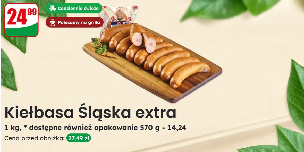 Dino: 24,99 zł za Kiełbasę Śląską extra 21.05.2025