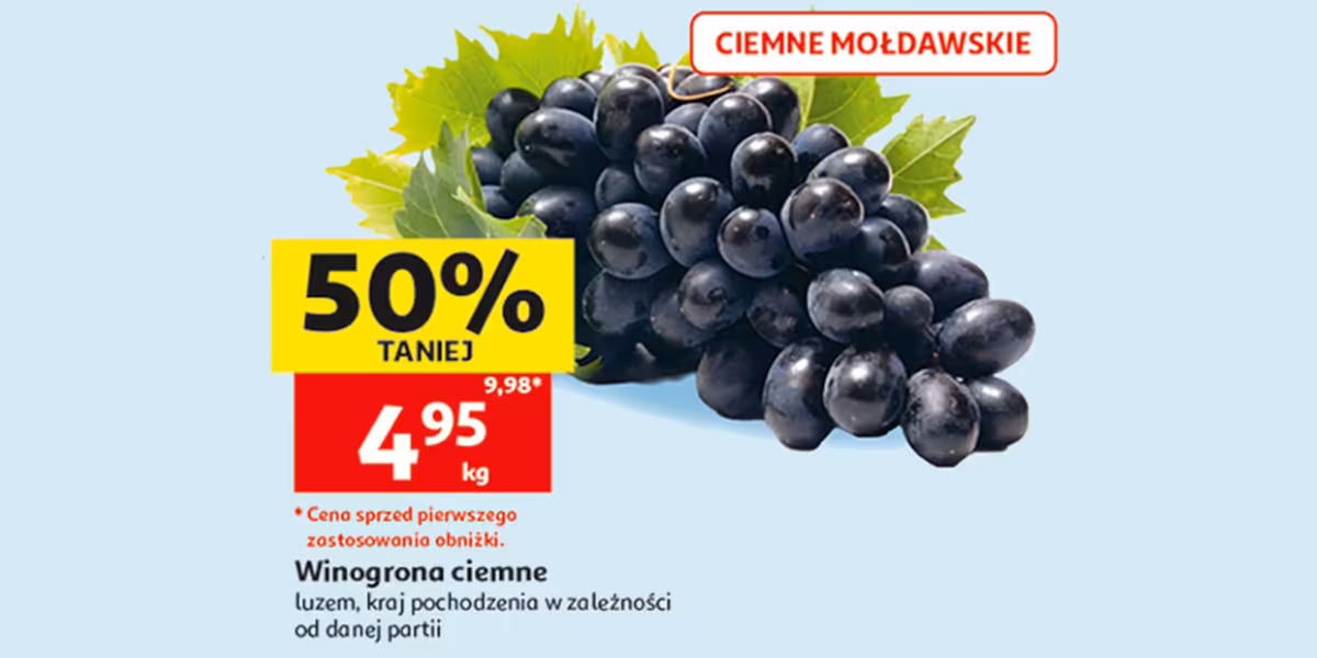 Auchan: -50% na winogrona ciemne