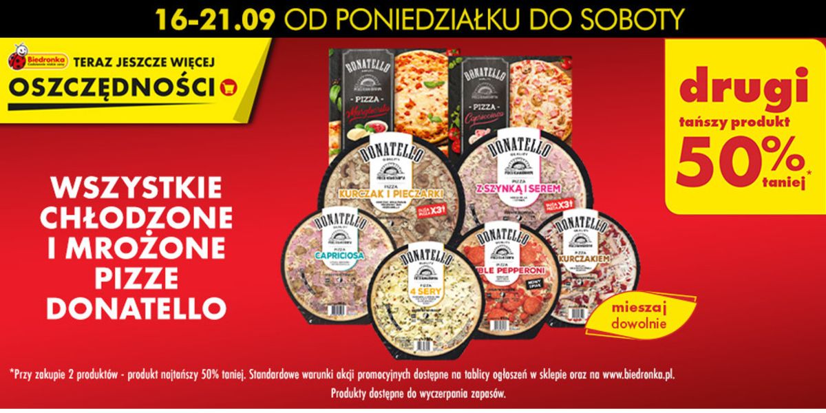 Biedronka: -50% na pizze Donatello