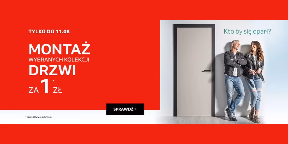 Komfort: 1 zł za montaż drzwi