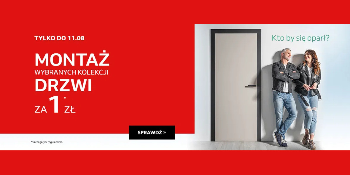 Komfort: 1 zł za montaż drzwi 09.07.2026
