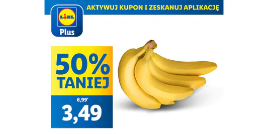 Lidl: KUPON -50% na banany 29.05.2025