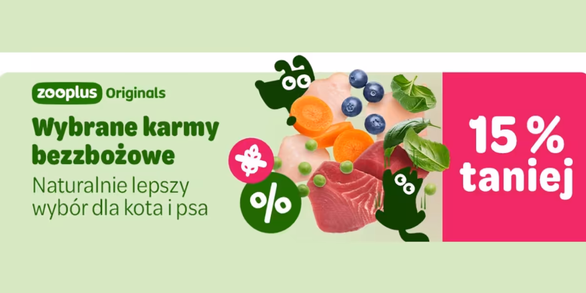 zooplus: KOD rabatowy -15% na wybrane karmy bezzbożowe