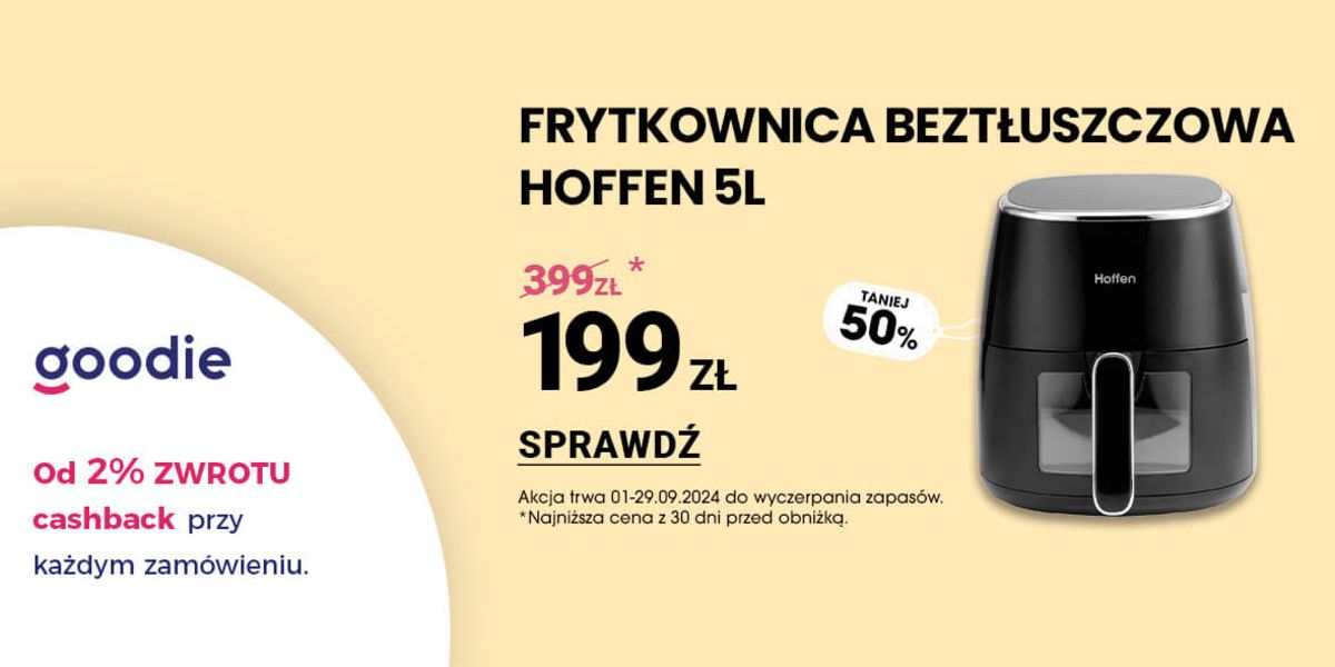 Biedronka Home: -50% na frytkownicę beztłuszczową Hoffen 5L