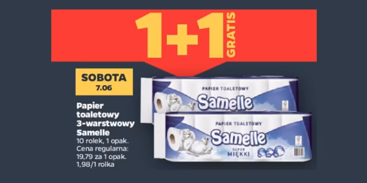 Netto: 1+1 GRATIS na papier toaletowy 3-warstwowy Samelle