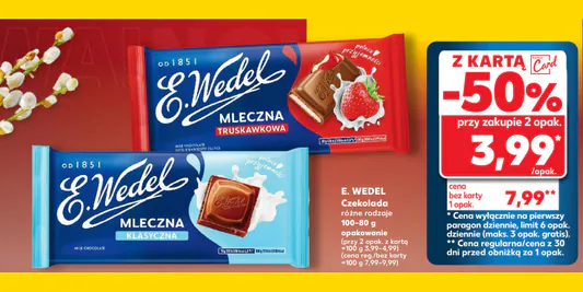 Kaufland: -50% na czekoladę E. Wedel 16.04.2025