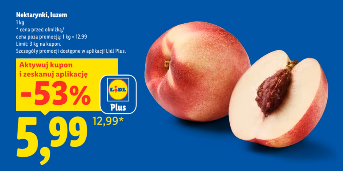 Lidl: KUPON -53% na nektarynki