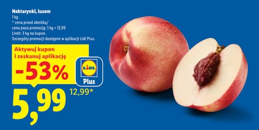Lidl: KUPON -53% na nektarynki 21.09.2026
