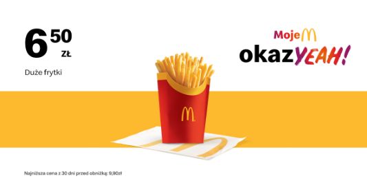 McDonald's: 6,50 zł Duże frytki 21.10.2024