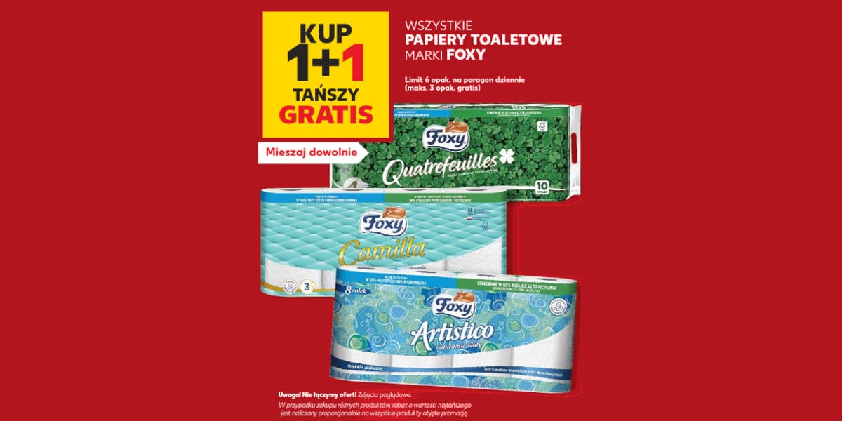 Kaufland: 1+1 GRATIS na wszystkie papiery toaletowe Foxy