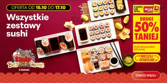 Biedronka: -50% na wszystkie zestawy Sushi 15.10.2026