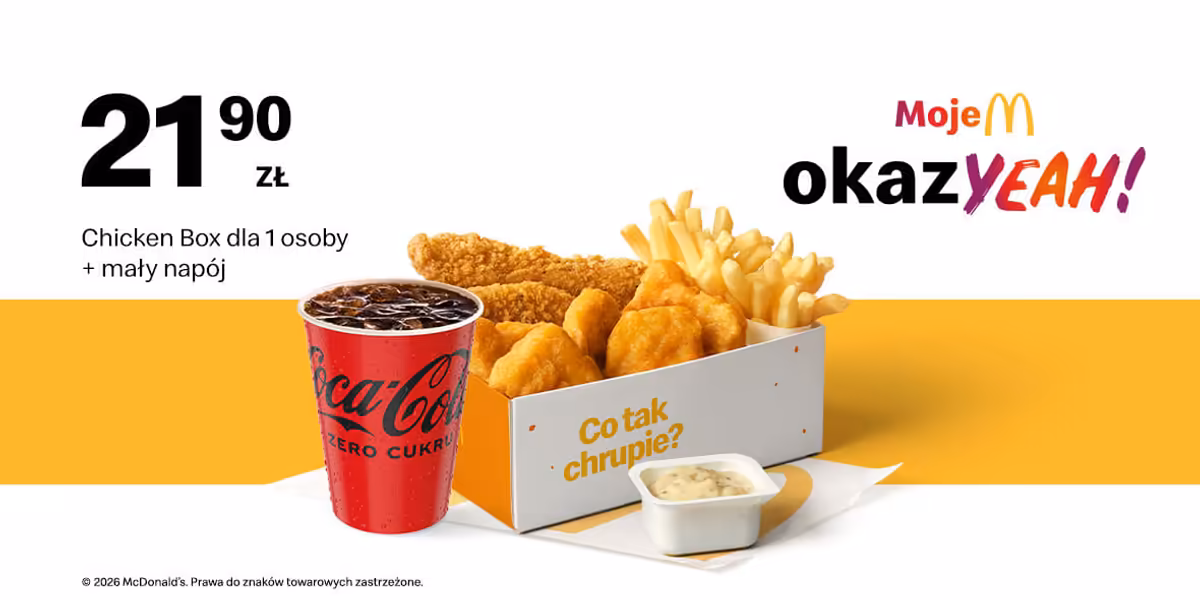 McDonald's: 21,90 zł za Chicken Box dla 1 osoby + mały napój