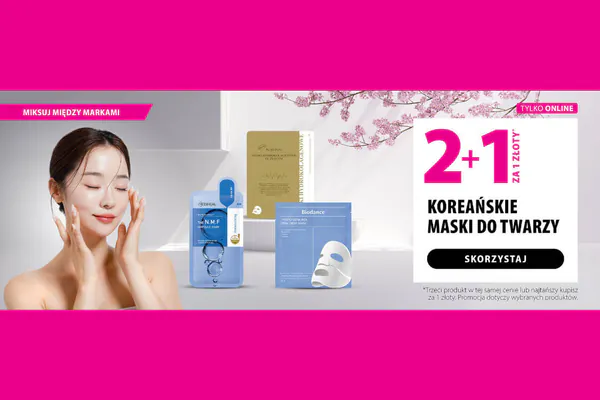 : 2+1 za 1 zł na koreańskie maski do twarzy