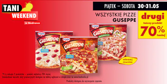 Biedronka: -70% na wszystkie pizze Guseppe 30.05.2025