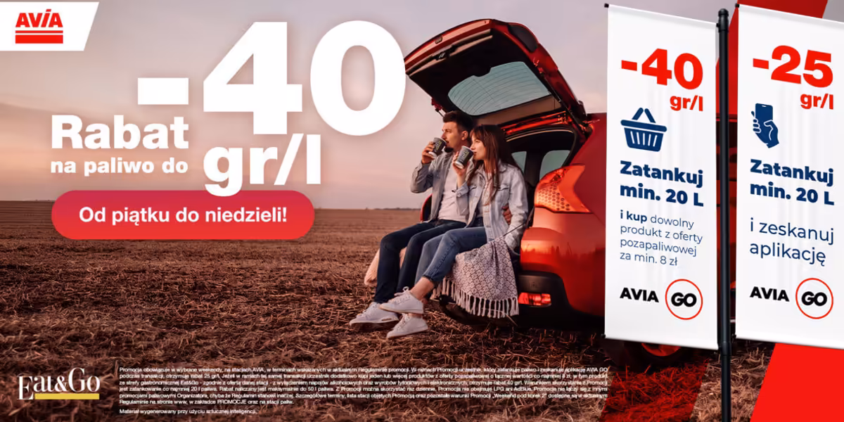 Avia International: Do -40 rg/l na paliwo od piątku do niedzieli