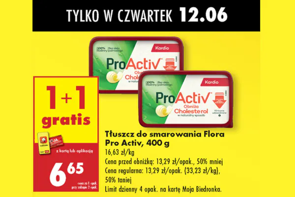 : 1+1 GRATIS na tłuszcz do smarowania Flora Pro Activ