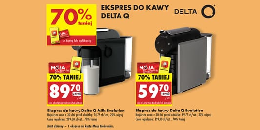 Biedronka: -70% na ekspresy do kawy Delta Q 12.06.2025