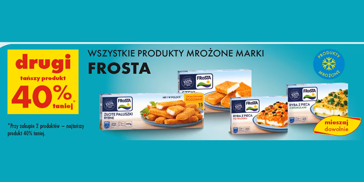 Biedronka: -40% na wszystkie mrożone produkty Frosta
