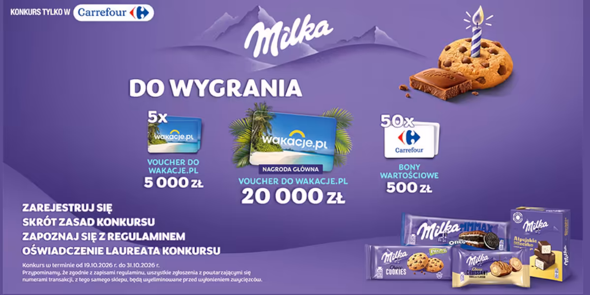 Carrefour: Konkurs Milka – Świętuj urodziny