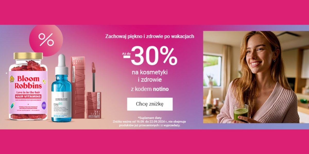 Notino: KOD rabatowy Do -30% na kosmetyki i zdrowie