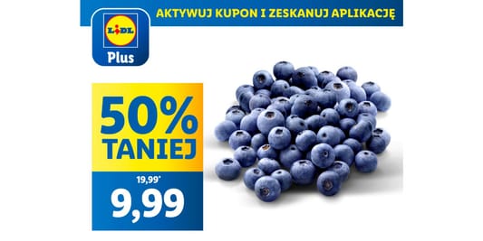 Lidl: KUPON -50% na borówki amerykańskie 30.04.2025