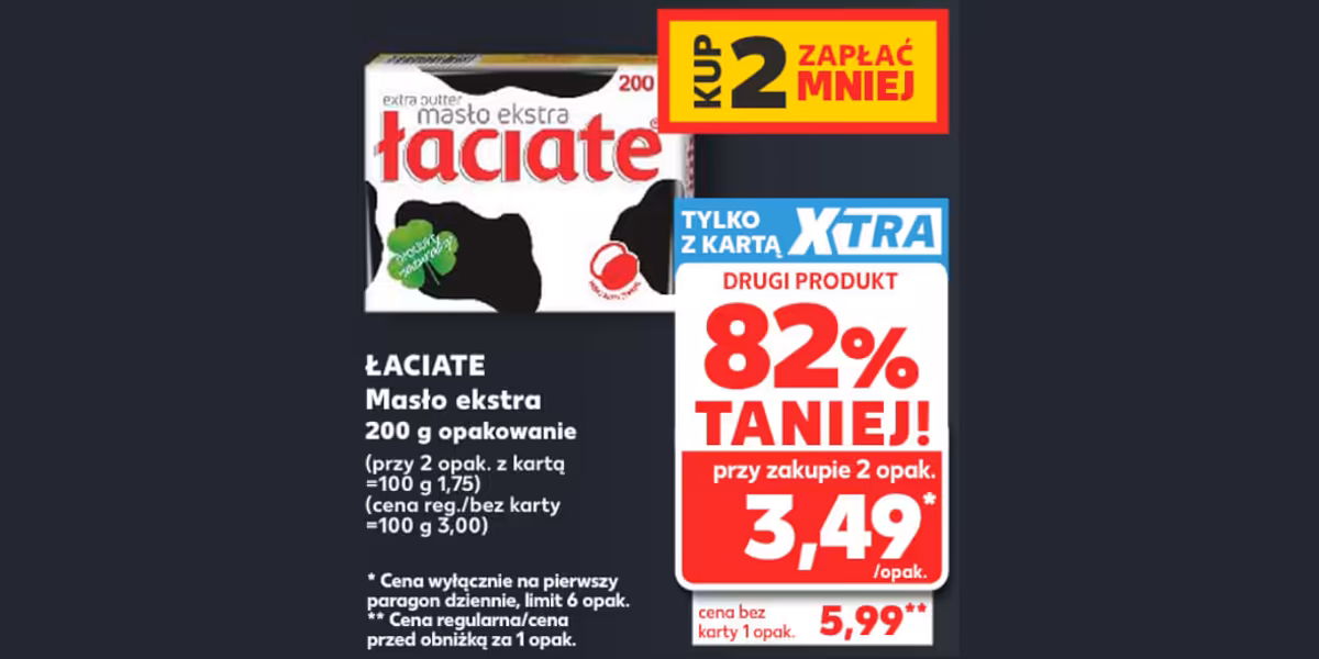 Kaufland: -82% na masło ekstra Łaciate