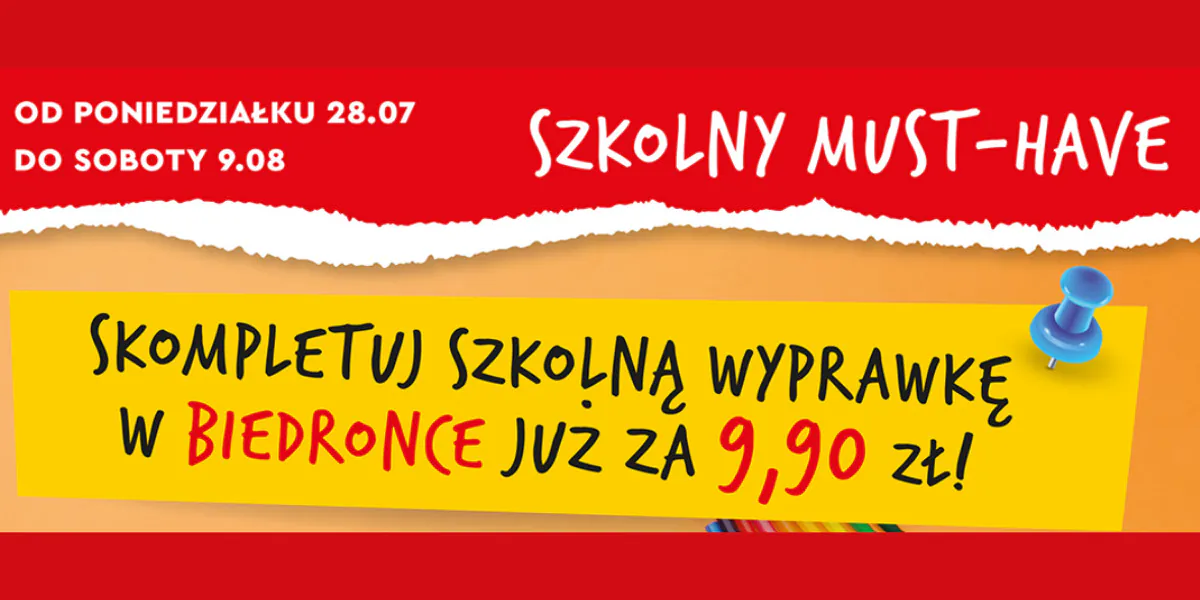 Biedronka: 9,90 zł za wyprawkę szkolną