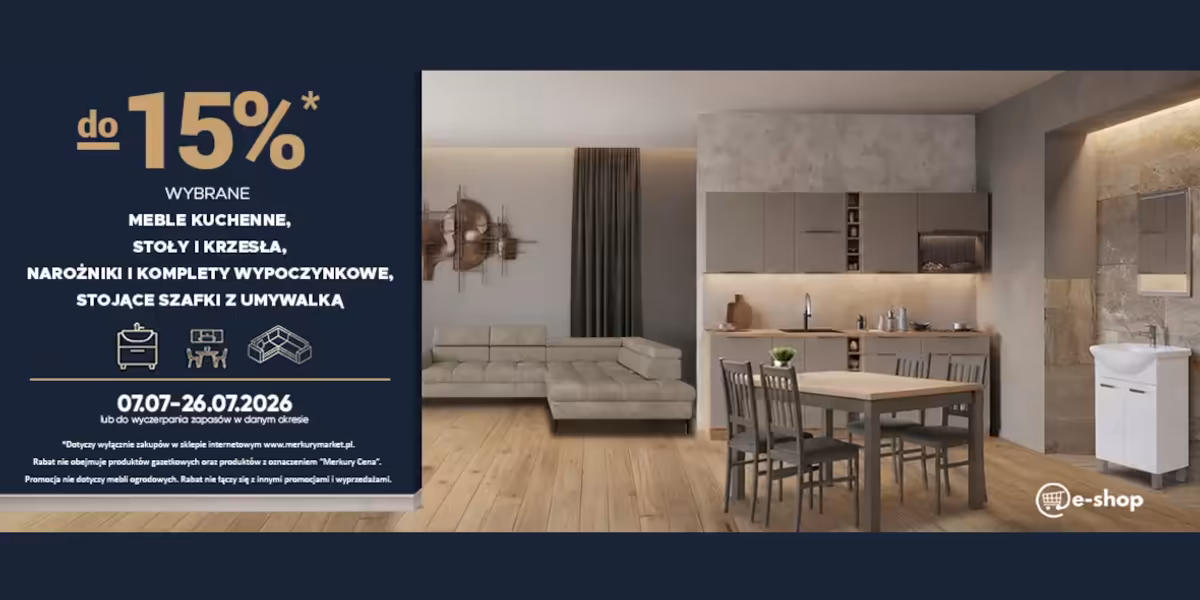 Merkurymarket.pl: Do -15% na wybrane meble