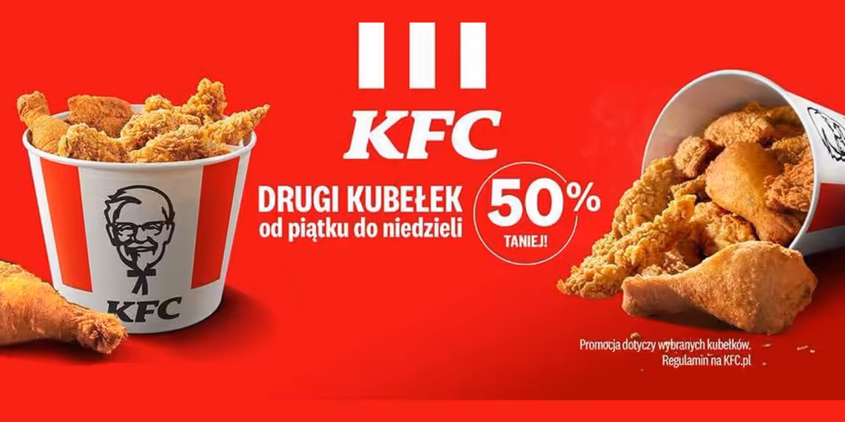 KFC: -50% na drugi kubełek w  KFC