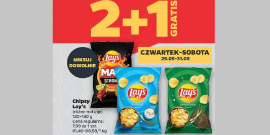 Netto: 2+1 GRATIS na chipsy Lay’s 29.05.2025
